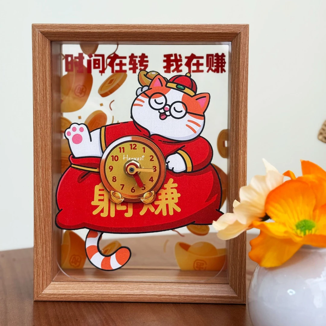 躺赚送礼潮玩拼装3D模型DIY礼物摆钟桌面玩具商务伴手礼定制