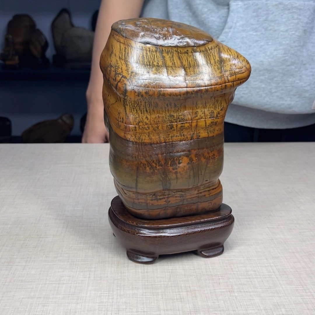 石材广西大化彩玉石配底座