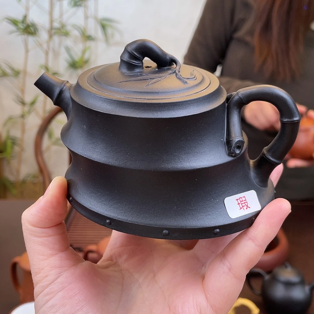 茶壶紫砂底槽清唔灰斜竹250cc