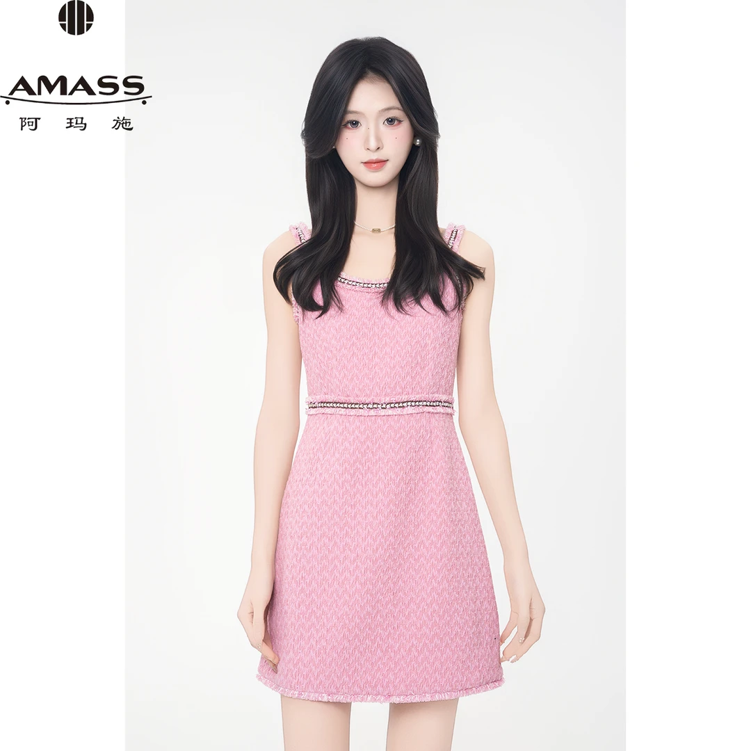 AMASS/阿玛施夏季新款时尚千金风气质法式优雅吊带连衣裙  550006