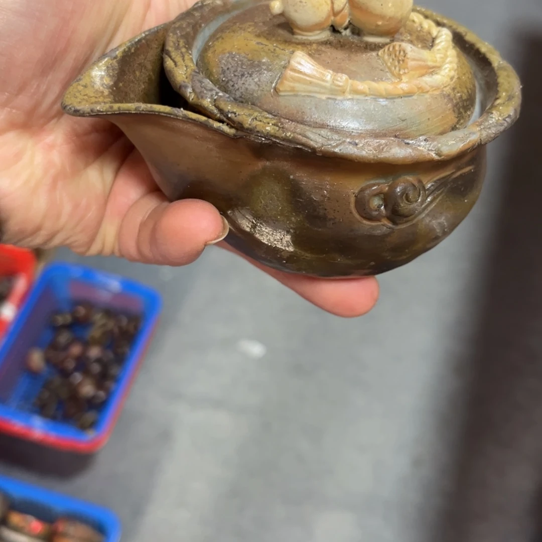 宽山备前茶杯茶宠茶盘