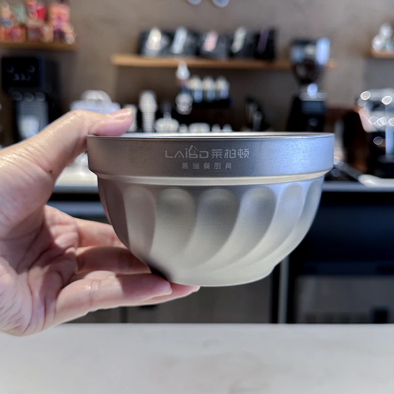 莱柏顿纯钛碗家用双层隔热防烫大容量米饭碗钛碗大碗简约汤碗成人
