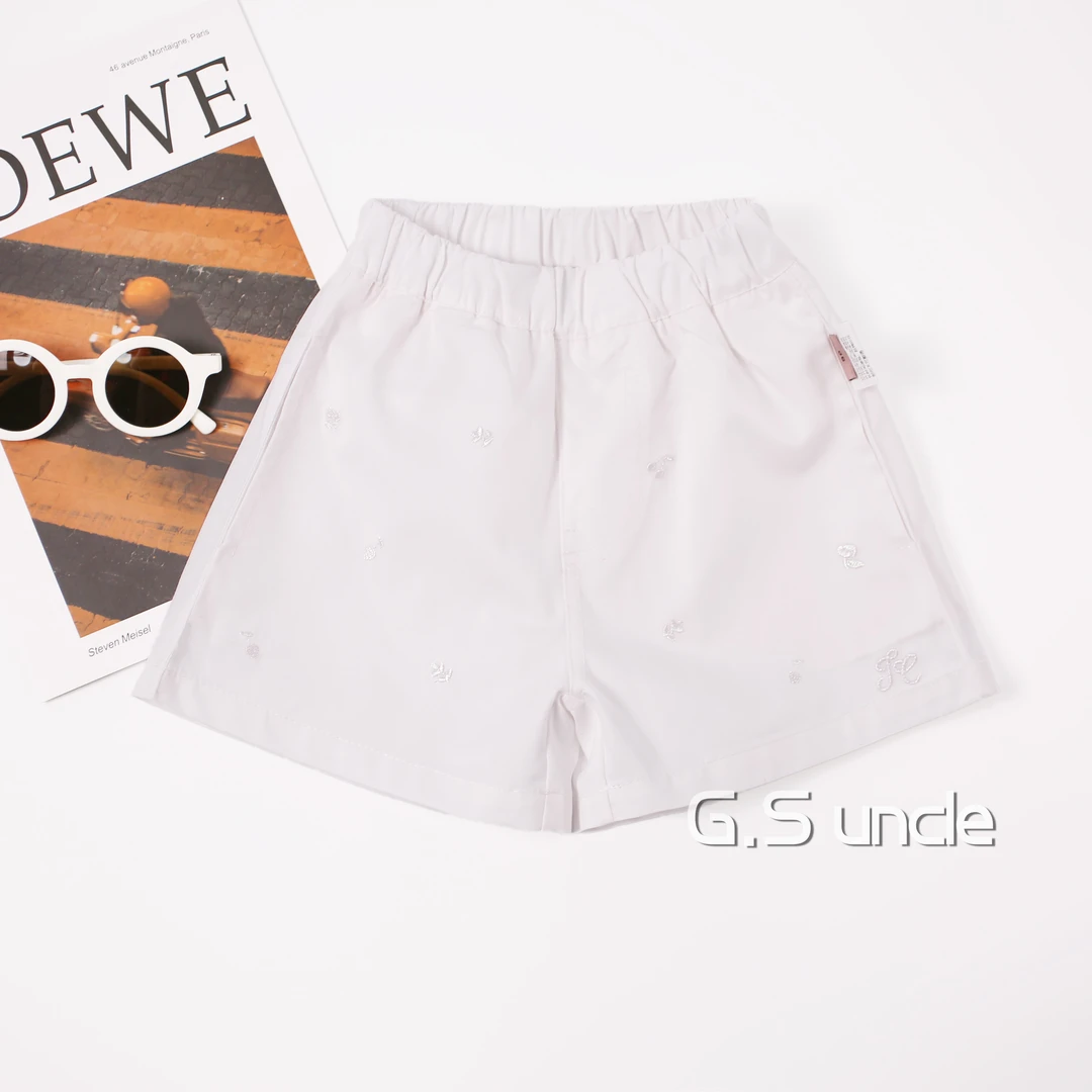 1【海盐白】A024女童时尚夏款短裤洋气百搭