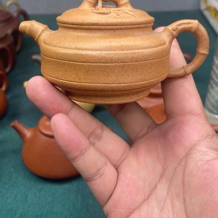 茶壶紫砂少*全手工双线竹鼓