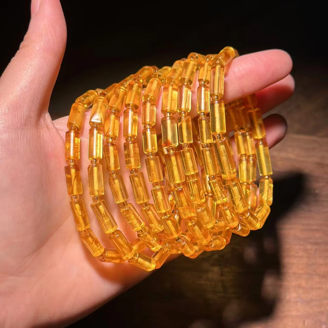 非金属玻璃手链 YS9719 黄色HP桶珠 手链 多样性发其一