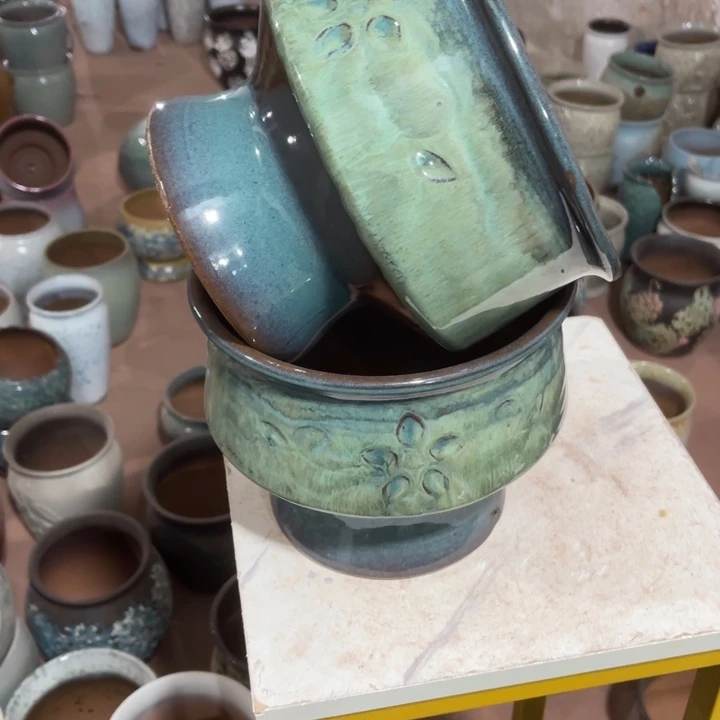 紫砂花盆口径21高度17两只正品