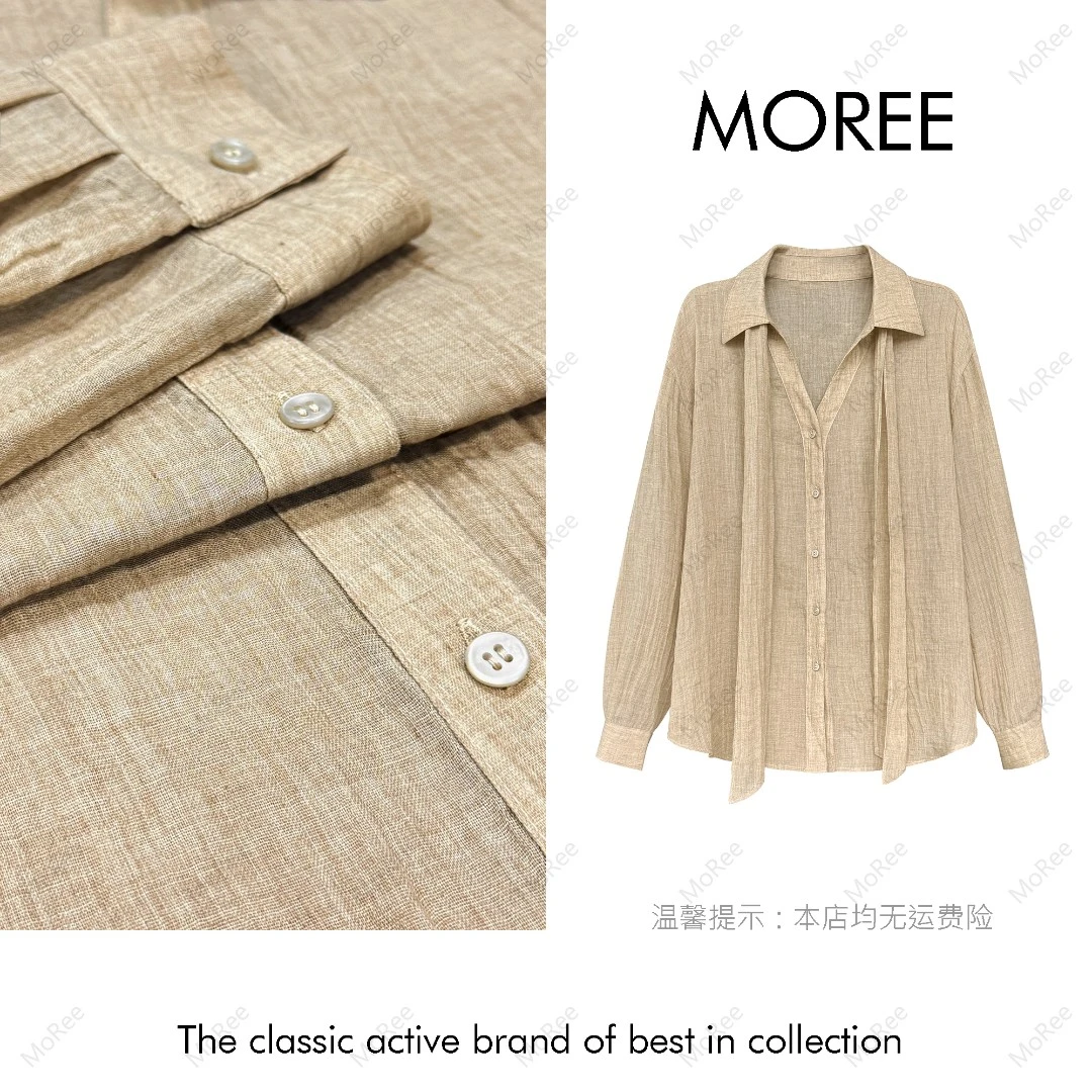 【MOREE】Modèle d’automne氛围感棉麻衬衣-Z6311