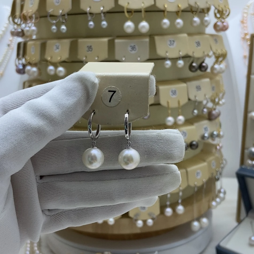 淡水珍珠耳饰银S925镶嵌10