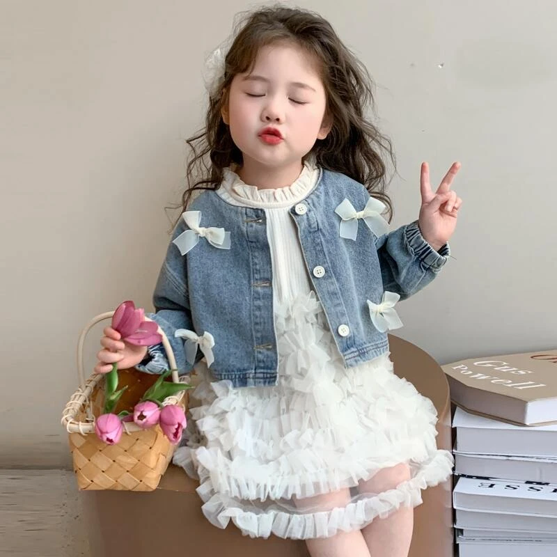 宝宝女童春装牛仔马甲外套儿童外穿百搭上衣春秋季韩版时髦小女孩