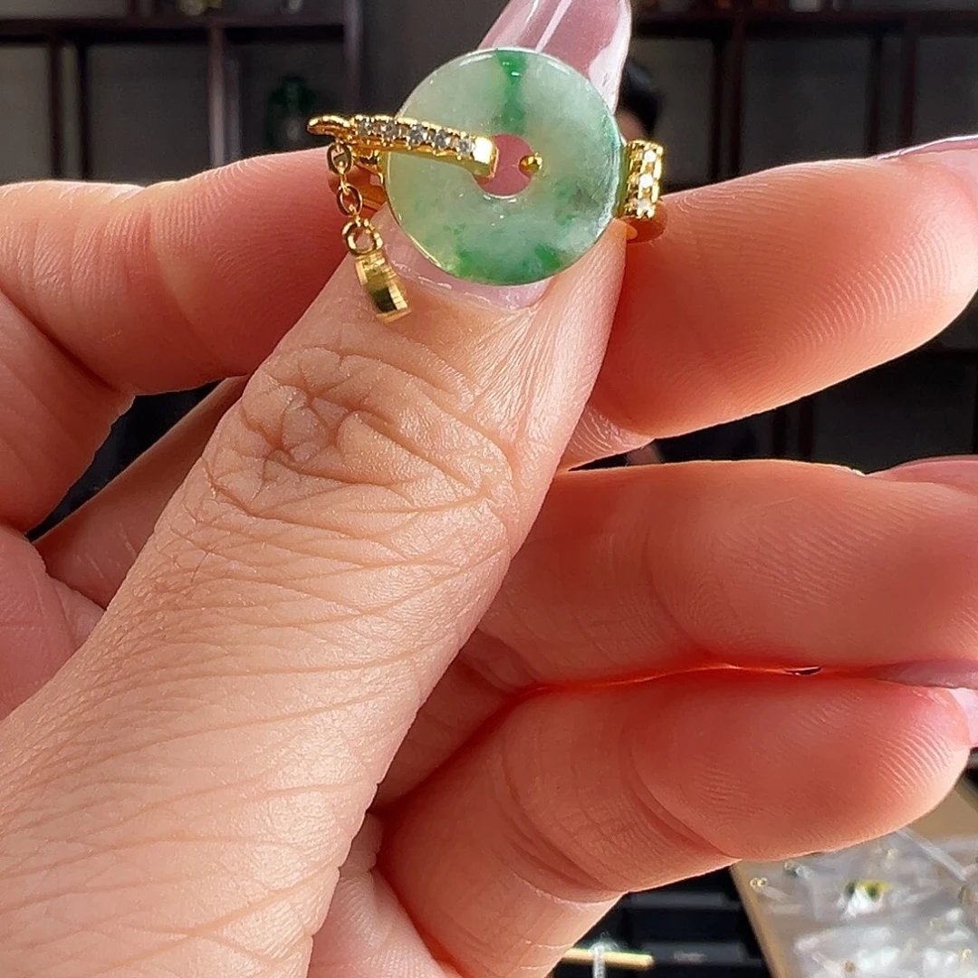 翡翠银S925镶嵌戒指戒指88