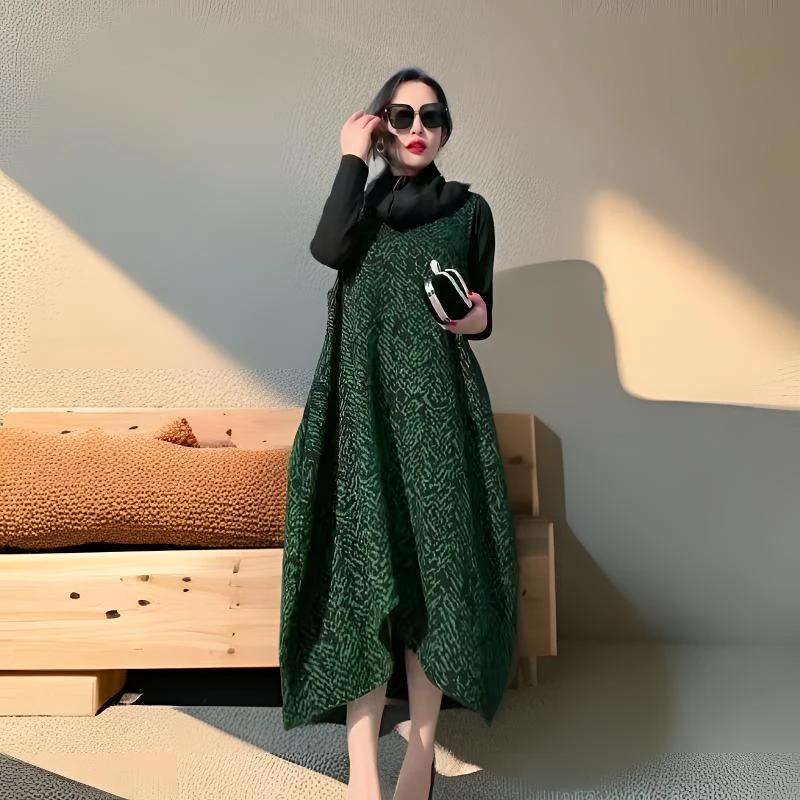 新款高级感轻奢显瘦马甲连衣裙5158