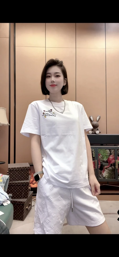 【新界霓裳】2025夏季新款重工刺绣男女同款短袖休闲百搭