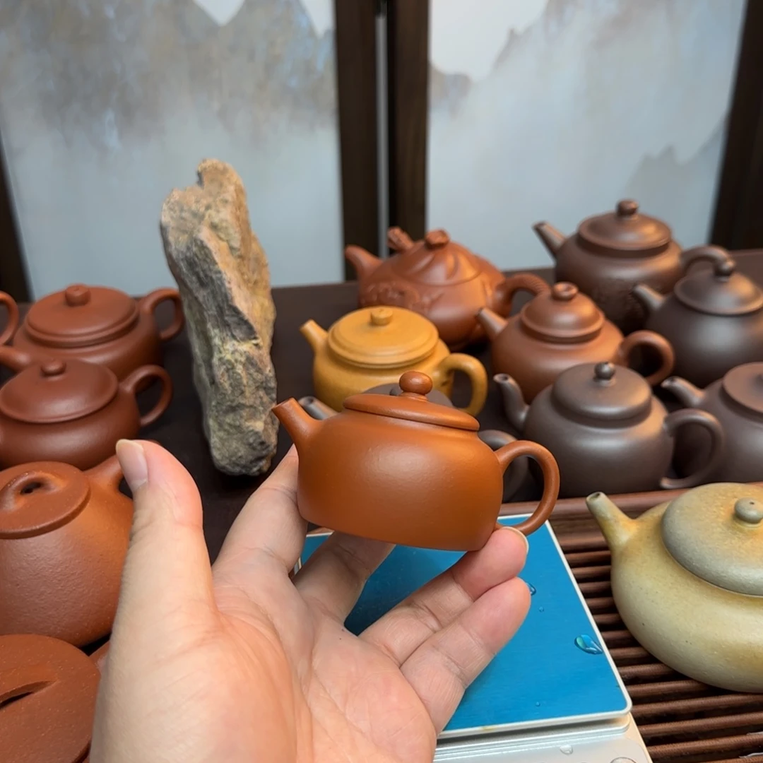 今***兰紫砂茶壶红朱泥小酌古微瑕