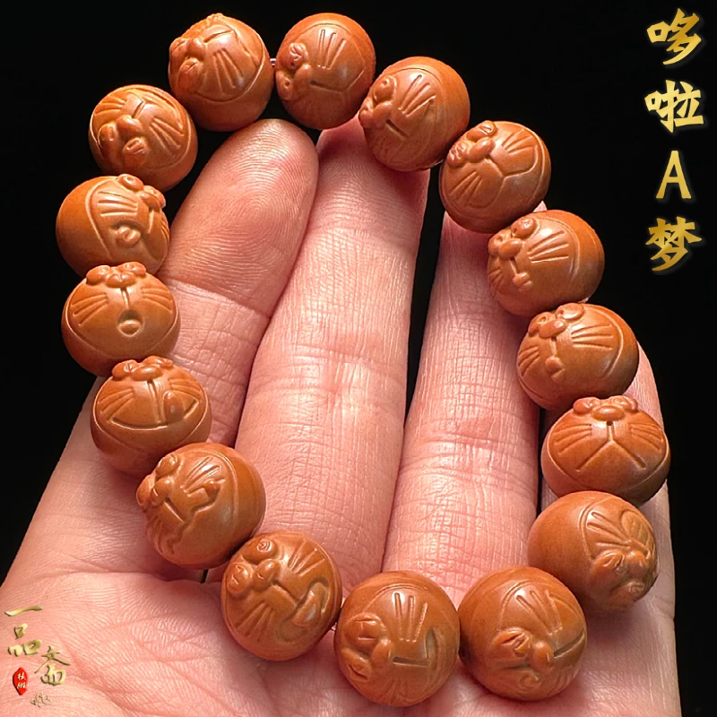 哆啦A梦精品猴头手串高端货男士款核桃雕刻机器猫叮当猫橄榄核雕