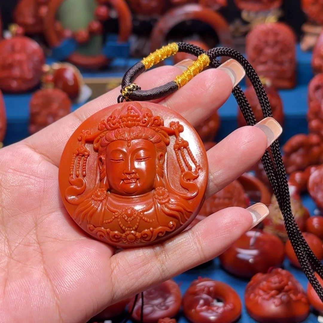 未镶嵌雕刻南红玛瑙木*