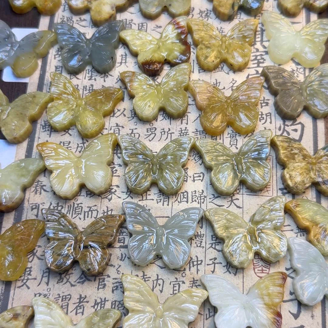 蛇纹石玉未镶嵌岫玉挂件吊坠diy