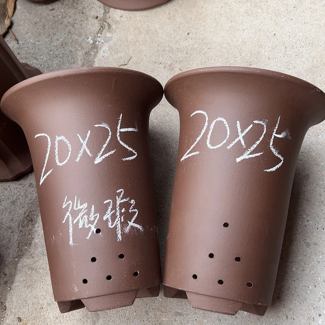 紫砂花盆宜兴紫砂花盆2只