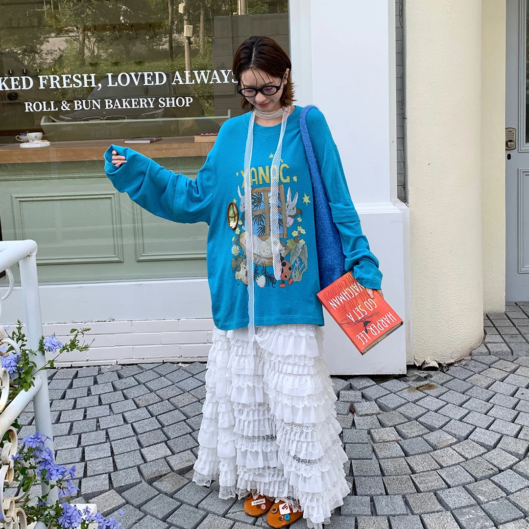 YANAG设计师品牌 流动的湖泊花边蛋糕裙气质 DSC买手店 CY5Y12009