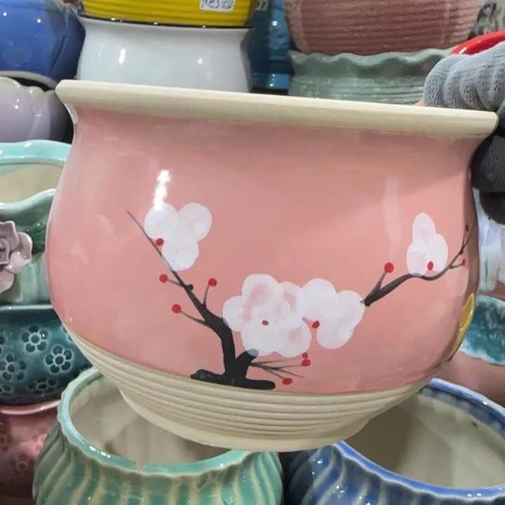 凑9米包邮，有孔，陶瓷花盆