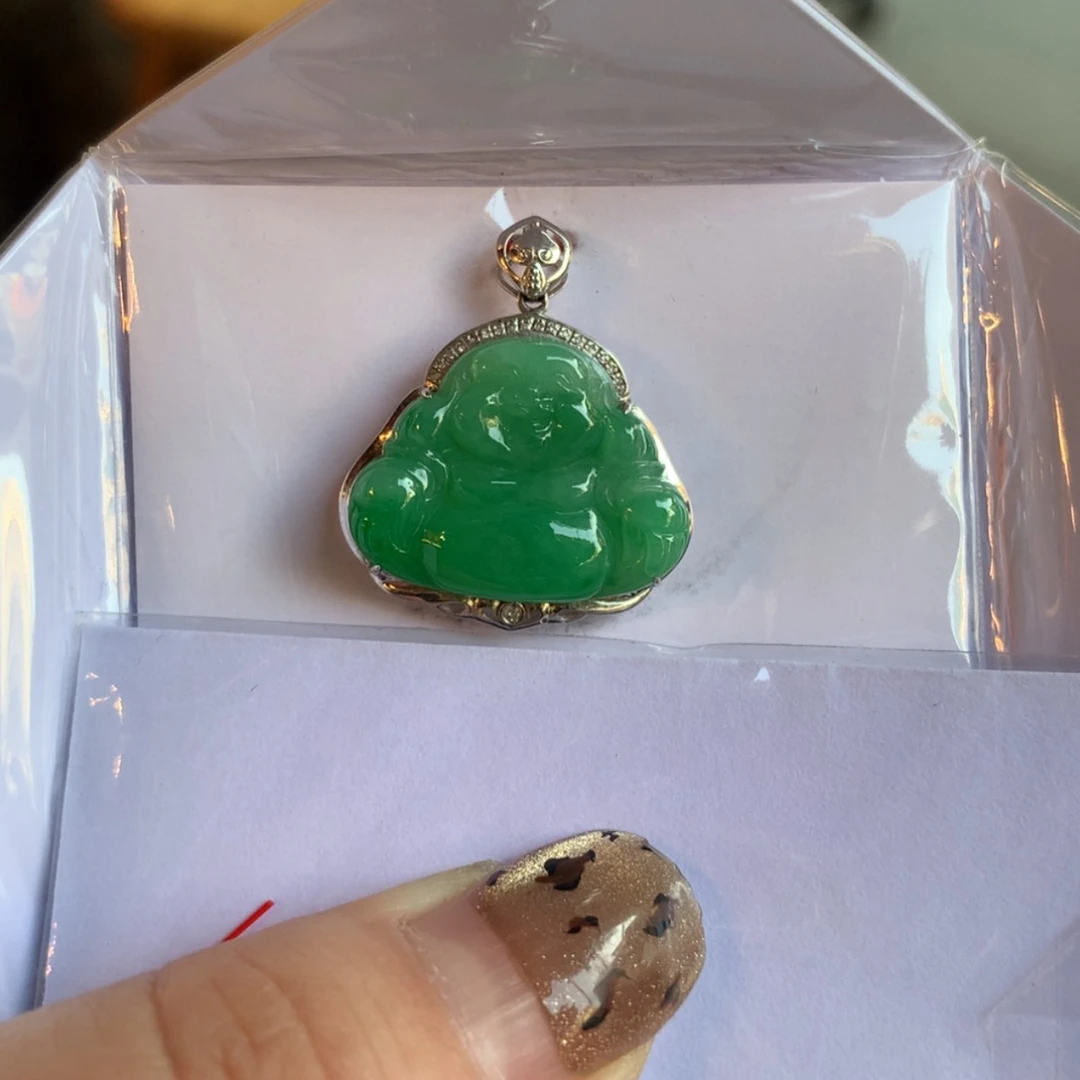 【闪购商品】翡翠颈饰18K金镶嵌佛公