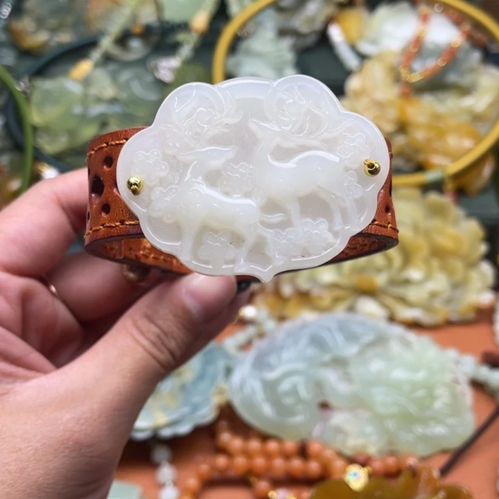 蛇纹石玉手牌合金