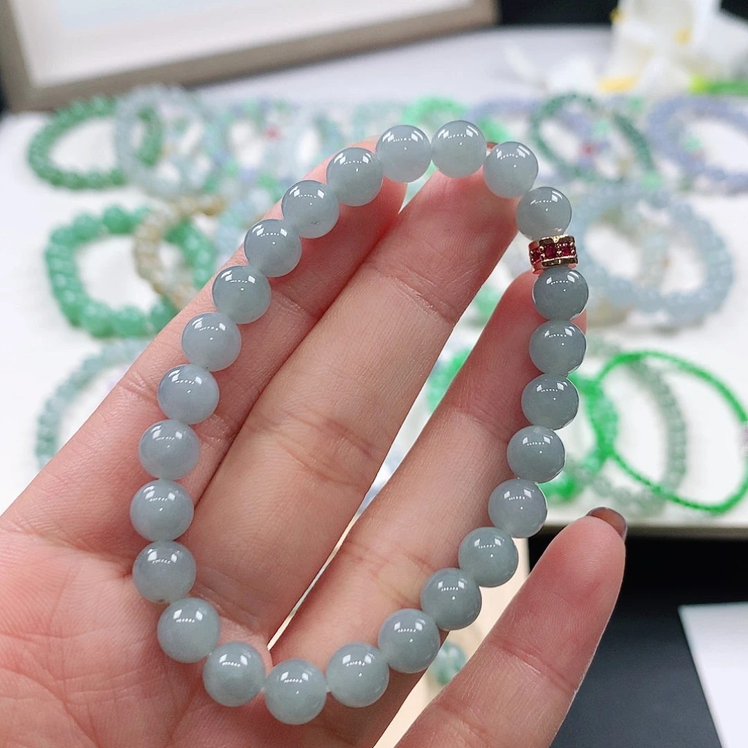 翡翠未镶嵌手链7mm