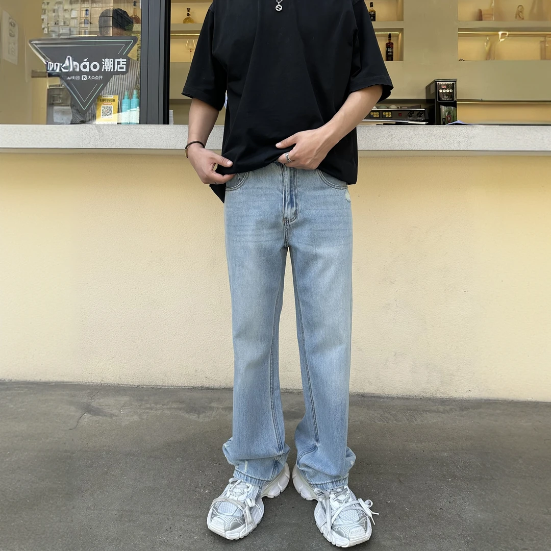 2025男士莱赛尔柔顺春夏百搭休闲宽松直筒水洗潮流时尚牛仔裤