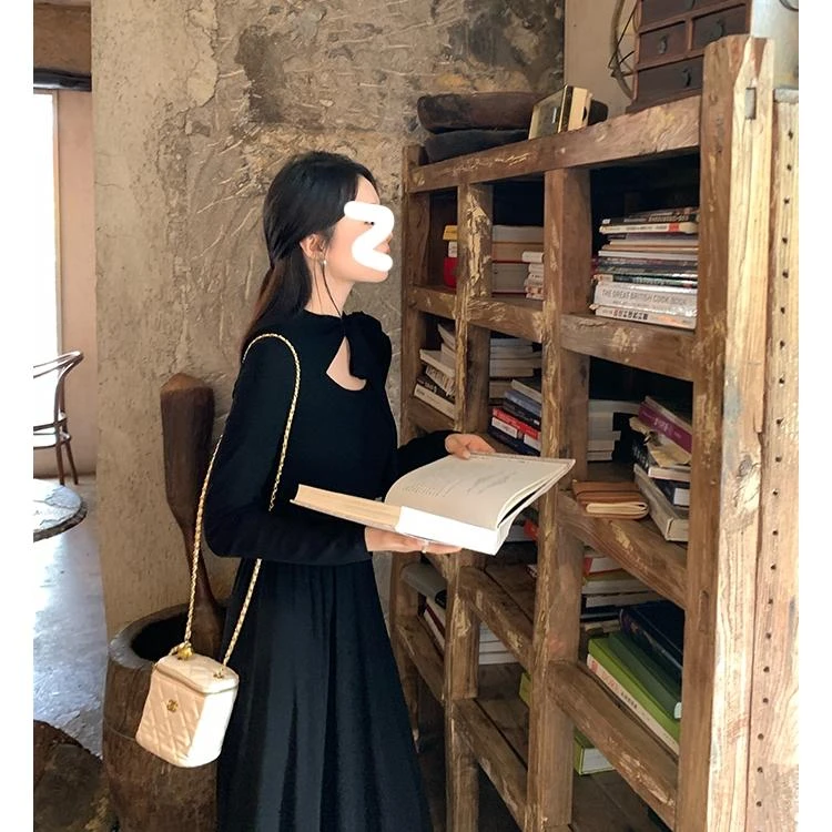 赴宴千金】小个子女秋新款气质洋气设计感显瘦针织连衣裙收腰裙子