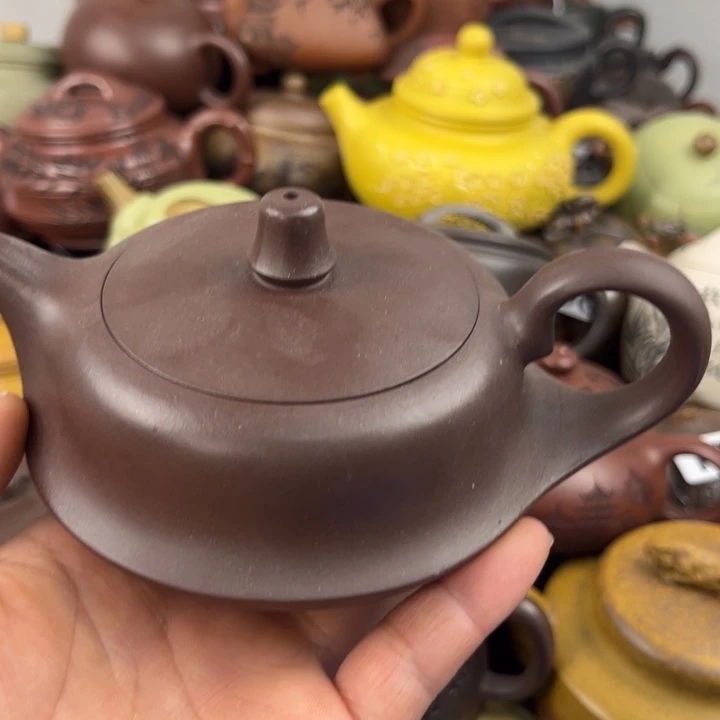 茶壶紫砂紫砂壶把裂