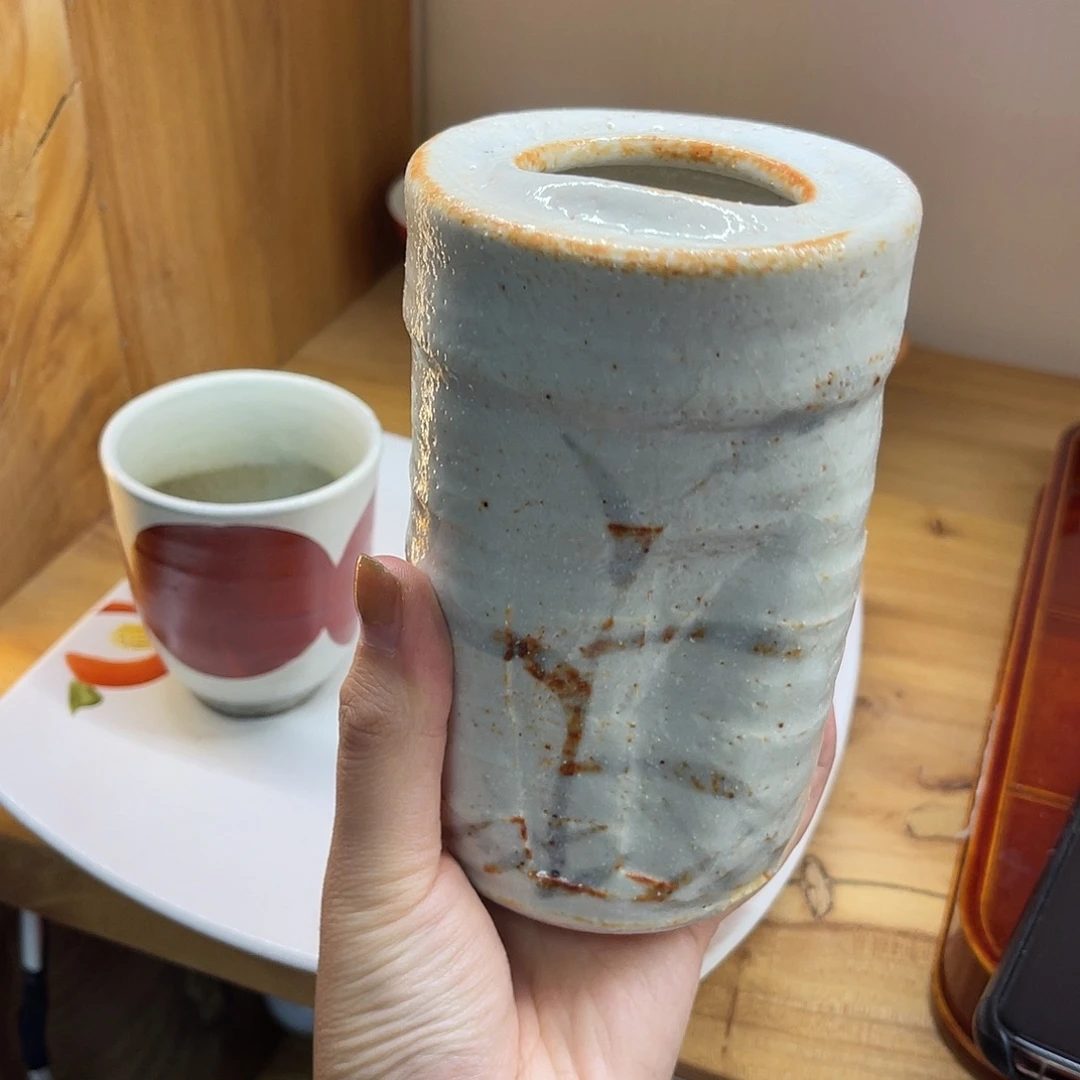 瓷片志野烧花器可作挂花入29