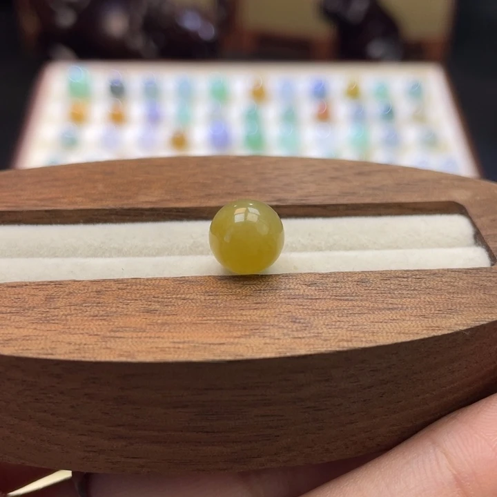 散珠翡翠黄翡圆珠卡9.1mm