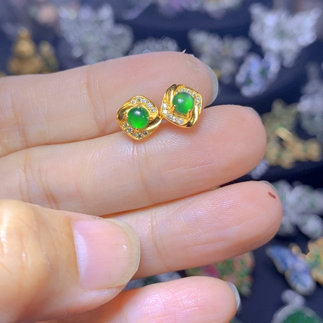 翡翠银S925镶嵌吊坠(不含链)天然资源