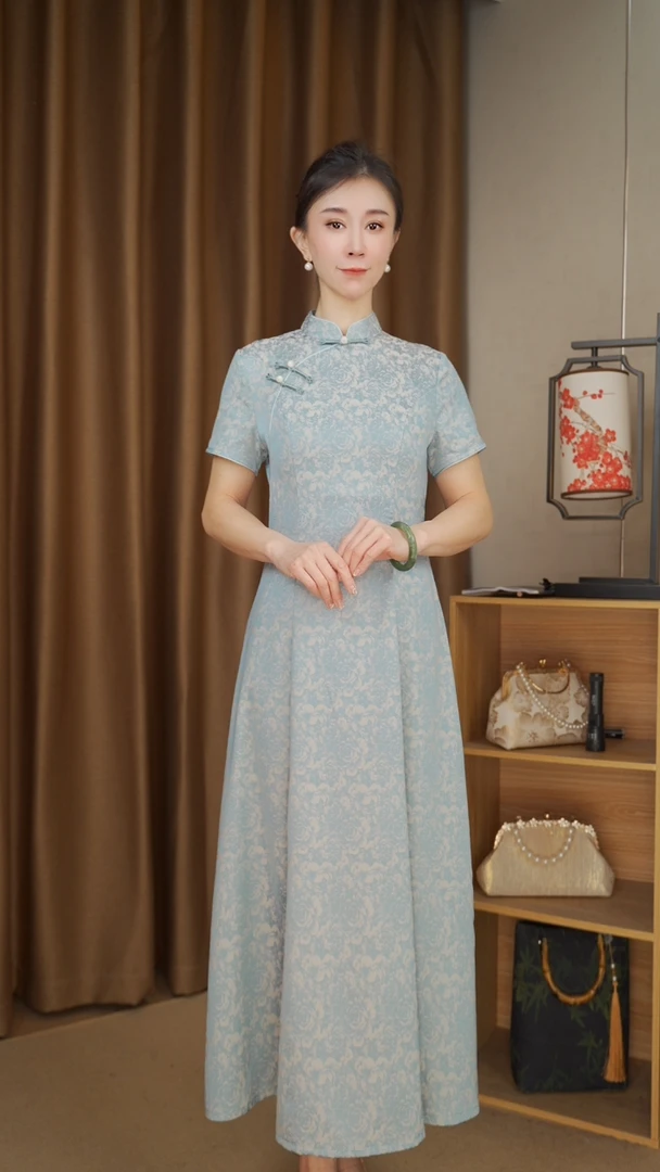 如兰  日常气质优雅旗袍（衣长120左右）