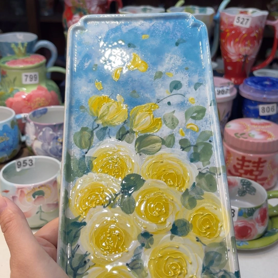 瓷片景德镇手绘高温釉下彩陶瓷茶具