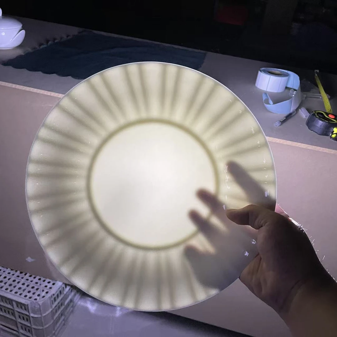 A441④】10.75英寸阳光汤盘1/2只纯白唐山骨瓷家用餐具混级