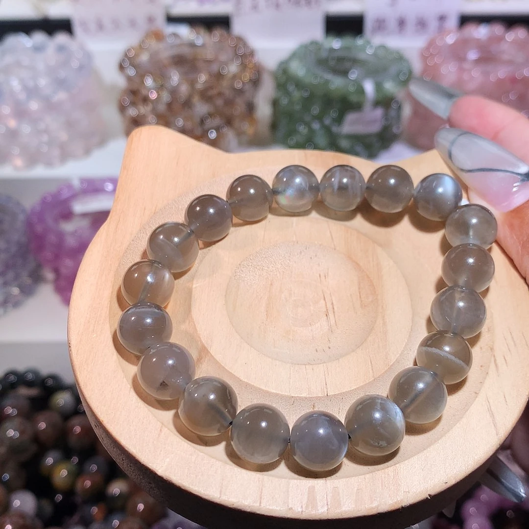 未镶嵌手链水晶银灰月光石10
