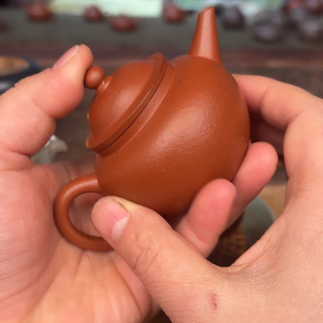 紫砂茶壶小品笠帽水平95cc