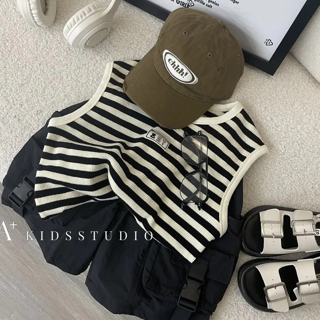 男童装夏季新款无袖T恤男女宝宝中小童儿童夏装宽松背心上衣洋气