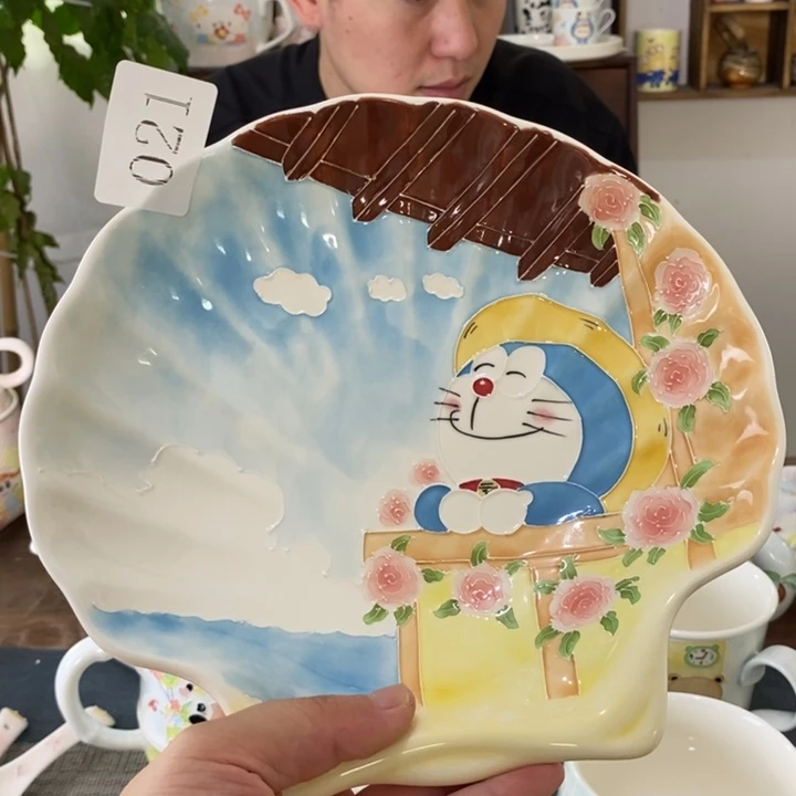 瓷片景德镇釉下彩手绘