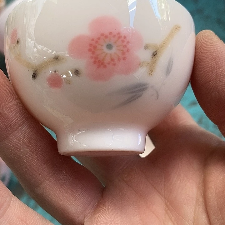 摆件陶红嘻嘻翠竹小高脚客杯