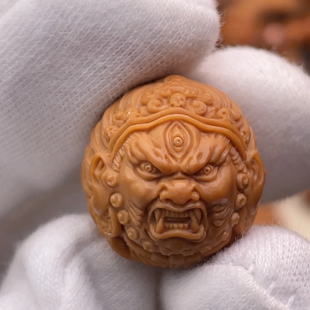 猴头核桃吊坠纯手工御龙冥王大黑天