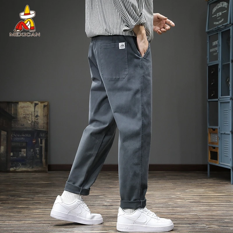 Mexican/稻草人秋冬直筒休闲裤男款美式潮牌宽松运动男士百搭裤子