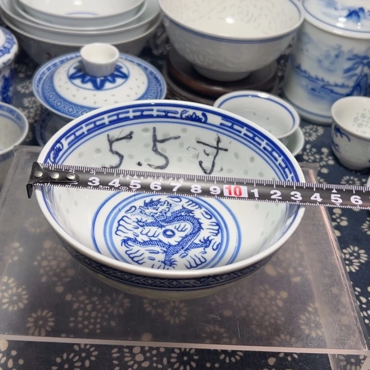 陶青花玲珑5.5寸饭碗