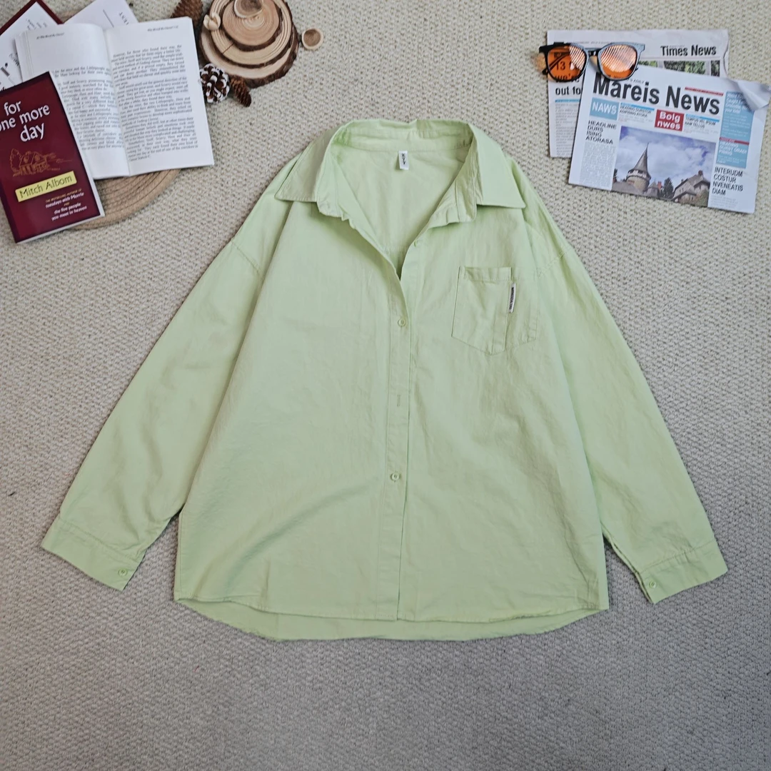 2025春季新款时尚百搭纯色衬衫外套0136