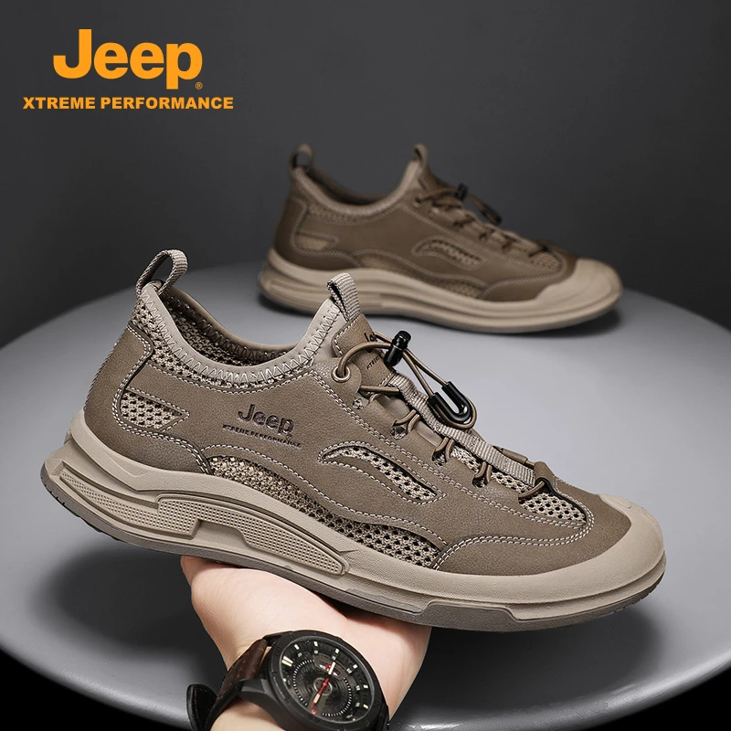 JEEP吉普男鞋2025春季新款户外溯溪鞋网面透气防滑耐磨徒步运动鞋