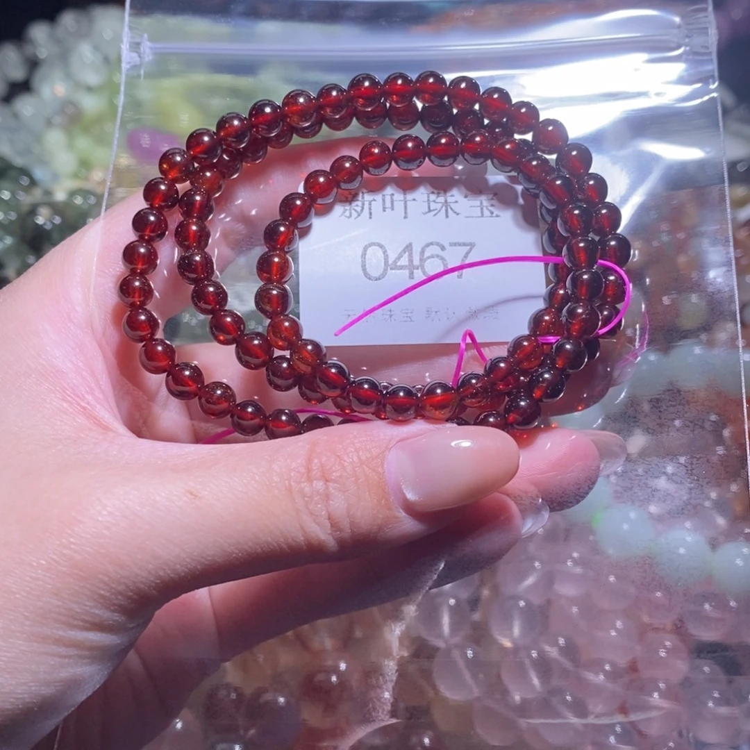 未镶嵌手链水晶石榴石放漏