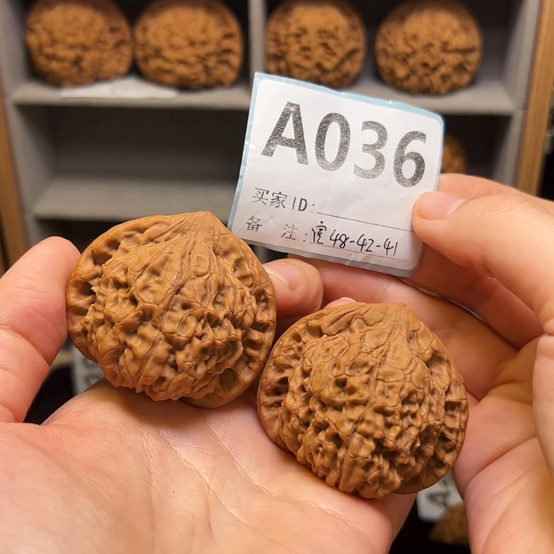 把件文玩核桃48全品麒麟纹大官帽