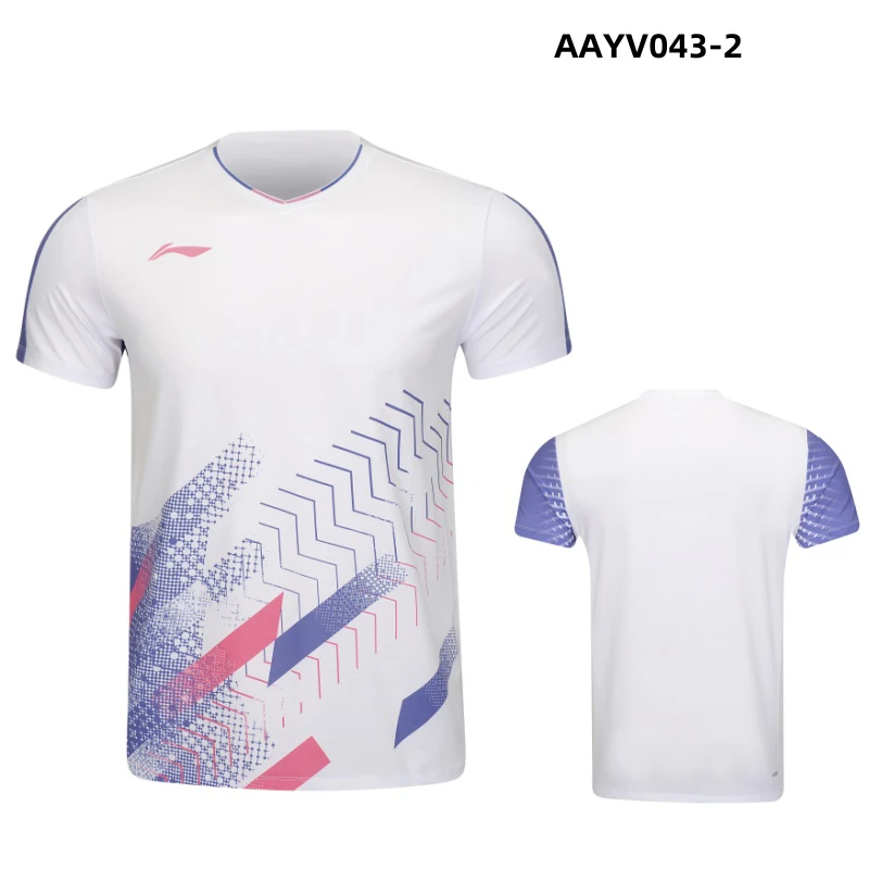 2025新款李宁羽毛球服AAYV043专业比赛服俱乐部男女舒适速干短袖