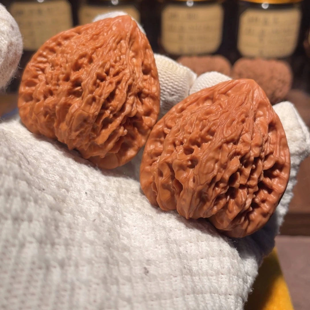 文玩核桃把件44三角拉丝蚂蚁纹南疆