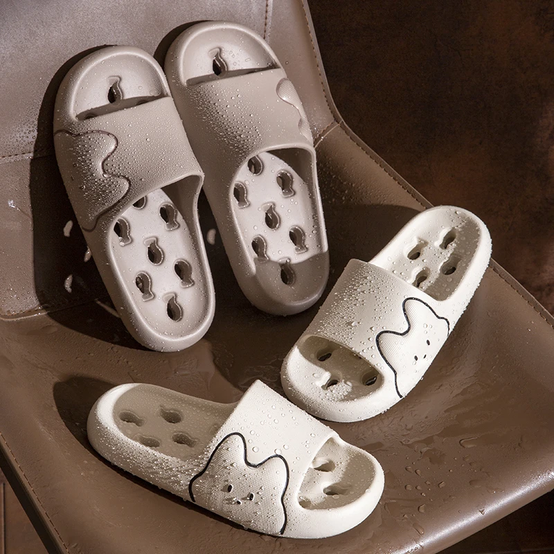 2025新款卡通小猫浴室漏水速干室内家居卫生间防滑软底可外穿拖鞋